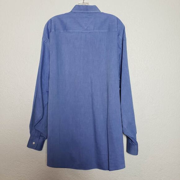 Tommy Hilfiger Button Up Dress Shirt Long Sleeve Blue- 17 34-35 - Picture 4 of 6